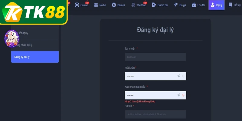 Đại lý yêu cầu toàn bộ thông tin đăng ký tài khoản và ngân hàng Đại lý yêu cầu toàn bộ thông tin đăng ký tài khoản và ngân hàng