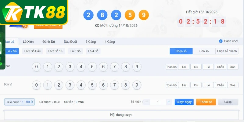 Tham gia trải nghiệm chốt xổ số TK88 trực tuyến nhanh chóng Tham gia trải nghiệm chốt xổ số TK88 trực tuyến nhanh chóng
